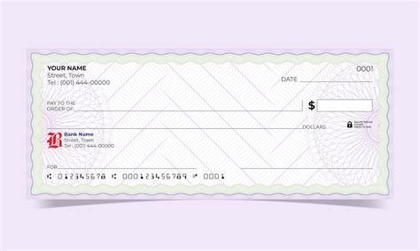 Cheque en blanco cheque bancario diseño elegante vector guilloche fondo