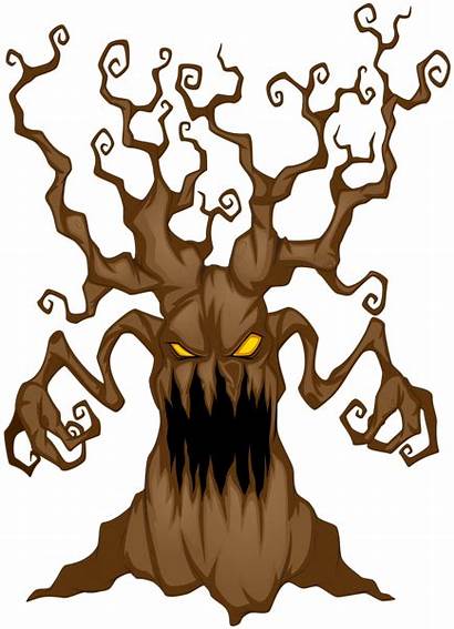 Scary Halloween Clip Tree Clipart Transparent Yopriceville
