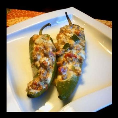low carb cheesy stuffed poblano peppers recipe yummly recipe peppers recipes recipes