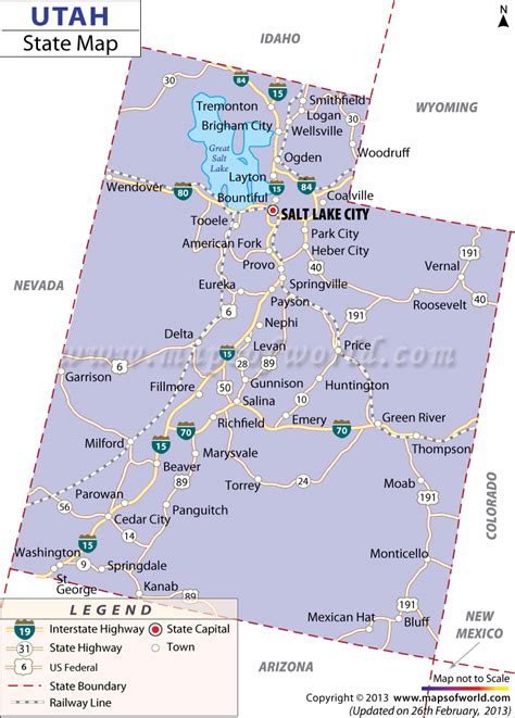 Utah Map Free Large Images
