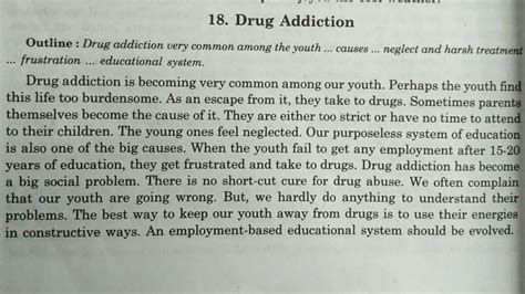 Paragraph 18 Drug Addiction 10 Class Youtube