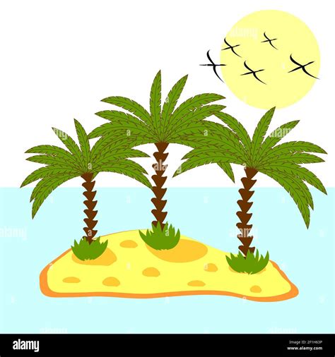 Illustration Of Palm Tree In Island On Background Stock Photo Alamy