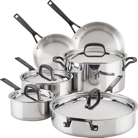 Kitchenaid 5 Ply Clad Polished Stainless Steel Cookware Pots And Pans