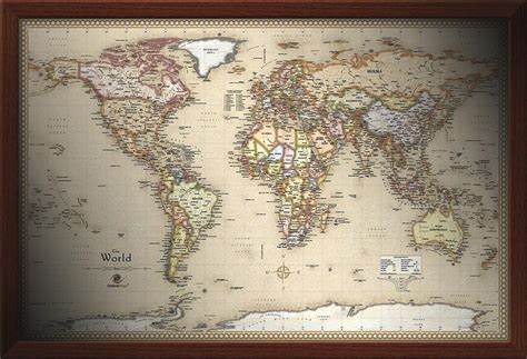 Framed Maps Wood And Aluminum Frames For Wall Maps