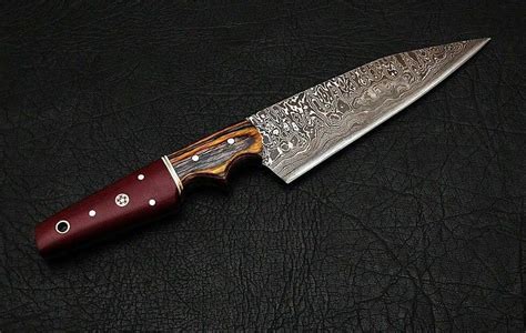 Damascus Knives Custom Handmade 105inch Micartawood Handle Chef Kit