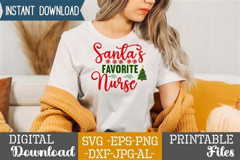 Santas Favorite Nursechristmas Svg Bundle Christmas T Shirt Design