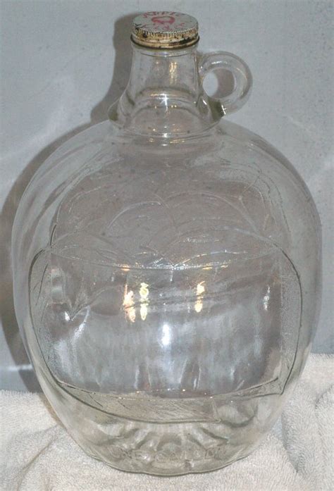 Apple Cider Jug Apple Shaped One Gallon 1940s Glass3154