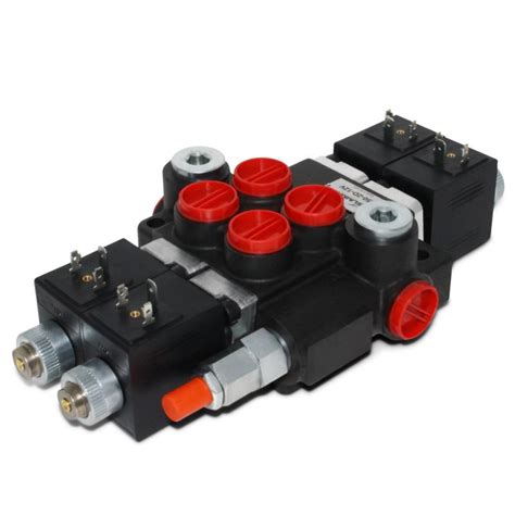 Hydraulic Monoblock Solenoid Control Valve 2 Spool 13 Gpm 12v Dc