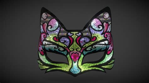 masquerade cat mask carnival mask lowpoly buy royalty free 3d model by karolina renkiewicz