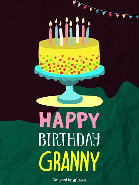 Cake For Granny Happy Birthday Grandmother Cards Birthday