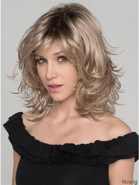 Monofilament Blonde 13 Inch Shoulder Length Without Bangs Synthetic Wigs