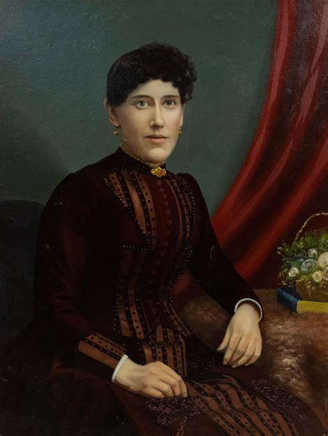 American Victorian Lady In Brown Portrait