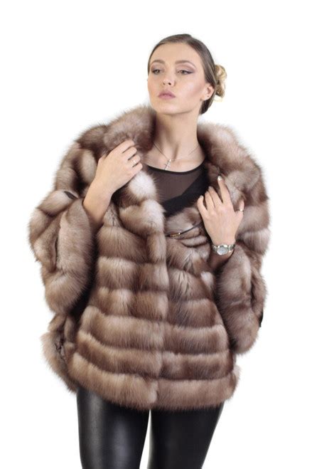 sable fur coat with slits skandinavik fur