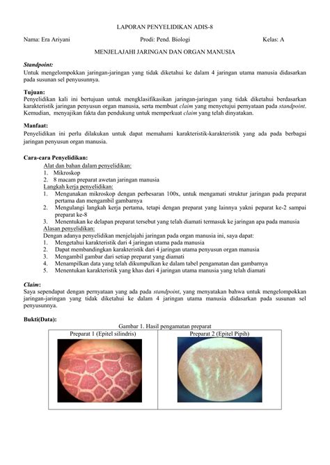 Contoh Laporan Praktikum Biologi Struktur Sel Riset Riset