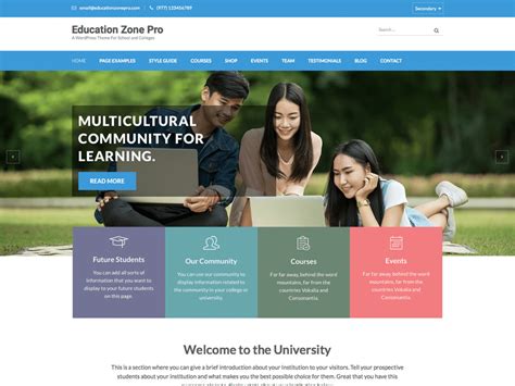 Education Zone Pro Premium Education Wordpress Theme Freethemeshub