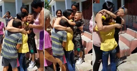 El Emotivo Reencuentro De Una Madre Cubana Con Sus Hijos Entre Gritos Y