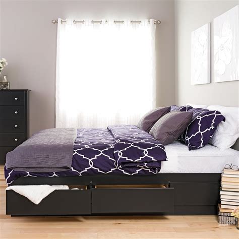 King Size Bedframe Platform Bedroom Furniture Storage Bed 6 Drawers