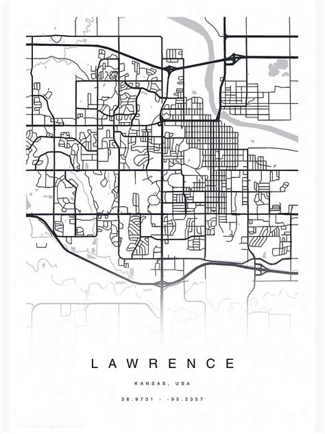 Lawrence Kansas Usa Map Poster Poster For Sale By Thezensprout