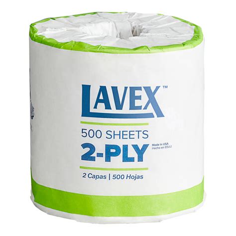 Lavex Individually Wrapped 2 Ply Standard Toilet Paper 500 Sheets