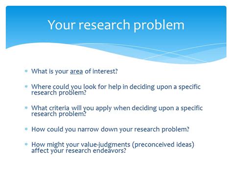 Selection Of A Research Problem Presentation Bbamantra