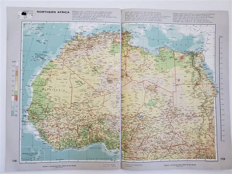 Vintage Map Of Northern Africa 1963 Atlas Map Vintage Map Etsy