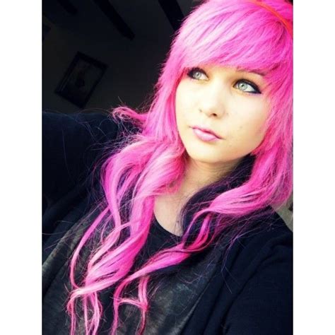 Pink Scene Hair Liked On Polyvore Pink Hair Emo Scene Hair Hot Pink Hair