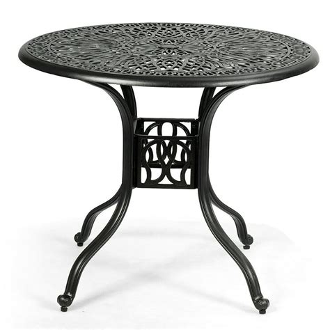 Topbuy 36 Patio Round Cast Aluminum Table Dining Bistro Table With