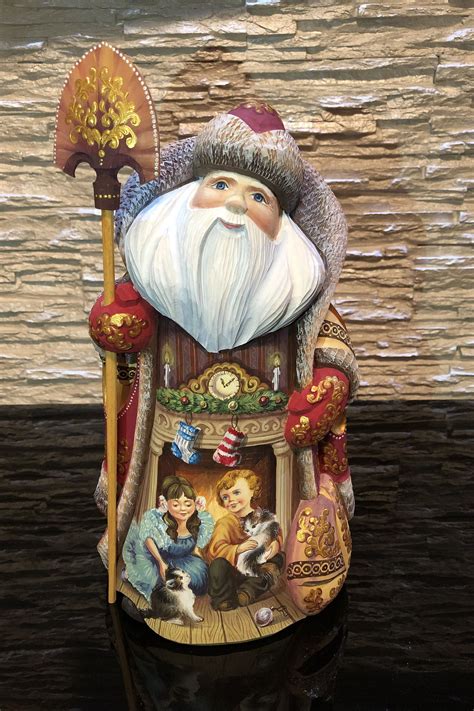 Hand Carved Wooden And Painted Santa Claus 12231cm Painted Santa