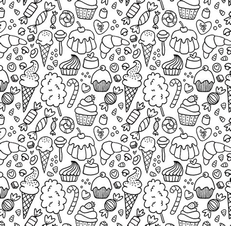 Cute food adorable coloring page. Doodle Patterns on Behance