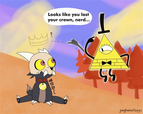 Bill Cipher And King Fall Owl Owl House Gravity Falls Crossover