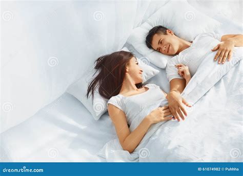Love Couple In Bed Stock Photo Image Of Relaxation Pillow 61074982