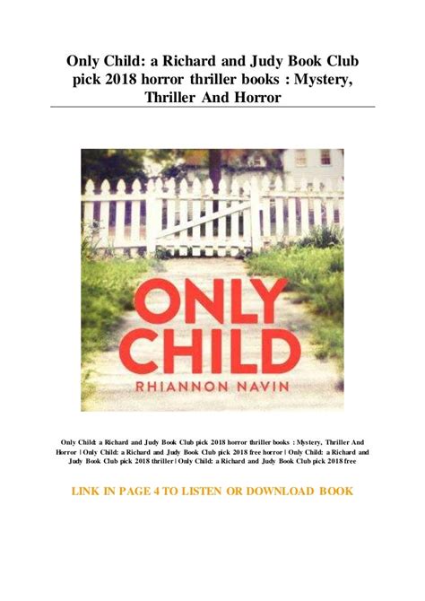Only Child A Richard And Judy Book Club Pick 2018 Horror Thriller Bo