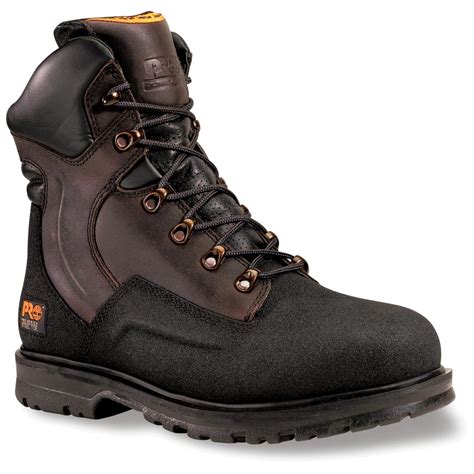Mens Timberland® Pro® 8 Steel Toe Waterproof Powerwelt Boots Brown