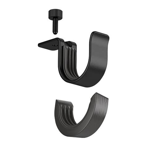 Trust ikea for wall or ceiling mountable curtain rods, rails, wires and track systems that allow curtains to span variable lengths and even around corners. BETYDLIG Curtain rod holder - black - IKEA