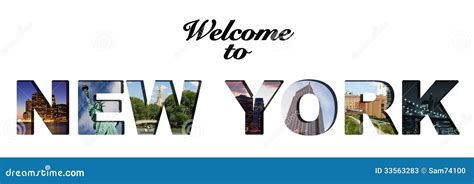 Welcome To New York Text Collage Stock Photos Image 33563283
