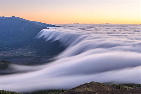 Cloud Waterfall In La Palma Spain