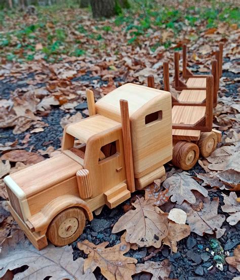 Wooden Log Truck Handmade Toy Car Eco Friendly Push Toys For Etsy