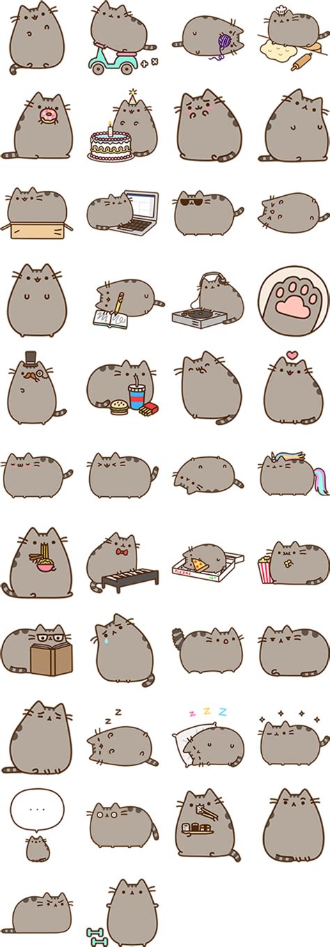 Facebook Reaction Icons Png Pusheen Pusheen Cat Printable Stickers