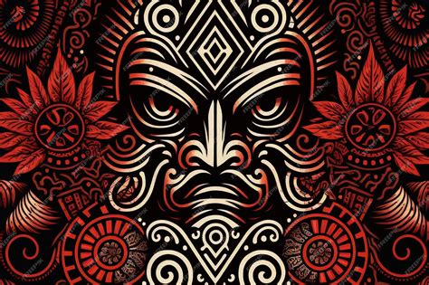 Premium Photo Polynesian Maori Aztec Tribal Seamless Pattern Background