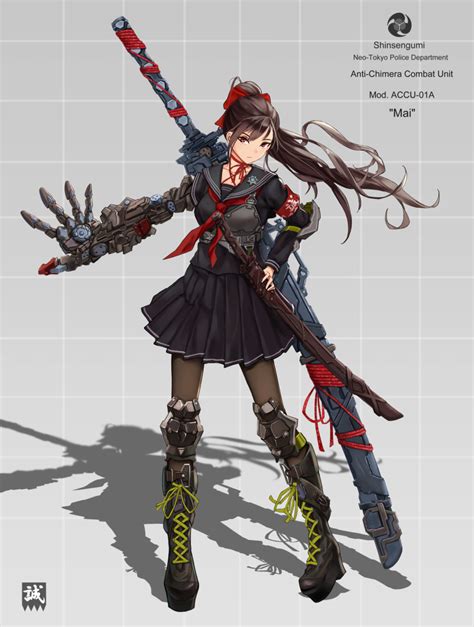 Safebooru 1girl Black Legwear Cyberpunk Highres Katana Original
