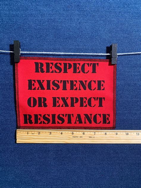 Respect Existence Or Expect Resistance Back Patch Red Etsy
