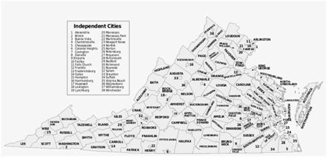 Map Of Virginia Counties And Independent Cities Virginia Map With