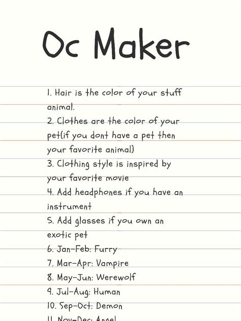 Oc Maker Creative Drawing Prompts Drawing Ideas List Make A Character