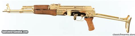Century Arms Wasr 10 Ak Underfolder 24k Gold Plated W Box Papers