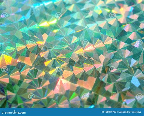 Holographic Colorful Green Lights Festive Background Stock Image