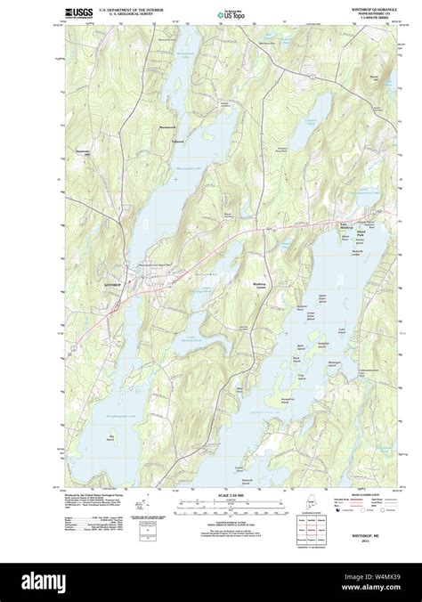 Maine Usgs Historical Map Winthrop 20110906 Tm Restoration Stock Photo