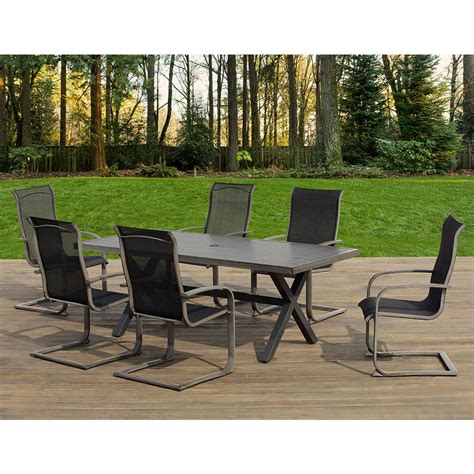 Home depot aluminum outdoor dining set. OVE Decors Mulholland 7-Piece Aluminum Rectangular Outdoor ...