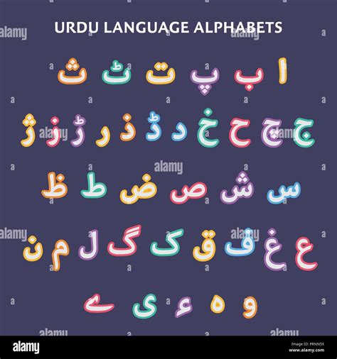 Urdu Alphabets Design Vector Stock Vector Image And Art Alamy