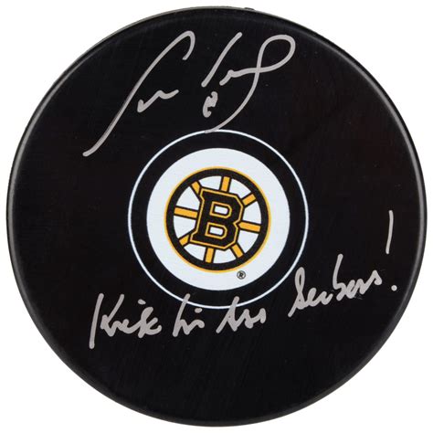 Cam Neely Boston Bruins Autographed Hockey Puck With Kick His Ass