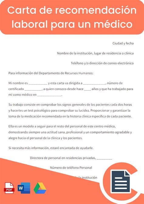 Carta De Recomendación Para Médico Rellena Online Word Pdf